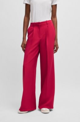 Wide-leg trousers in stretch fabric, Pink
