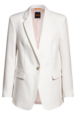 Fitted blazer in stretch fabric, White