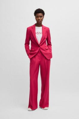 Fitted blazer in stretch fabric, Pink