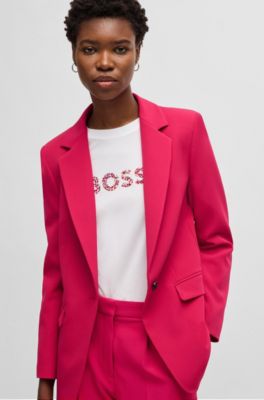 Fitted blazer in stretch fabric, Pink