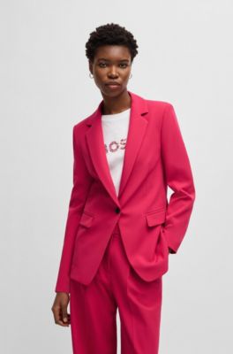Fitted blazer in stretch fabric, Pink