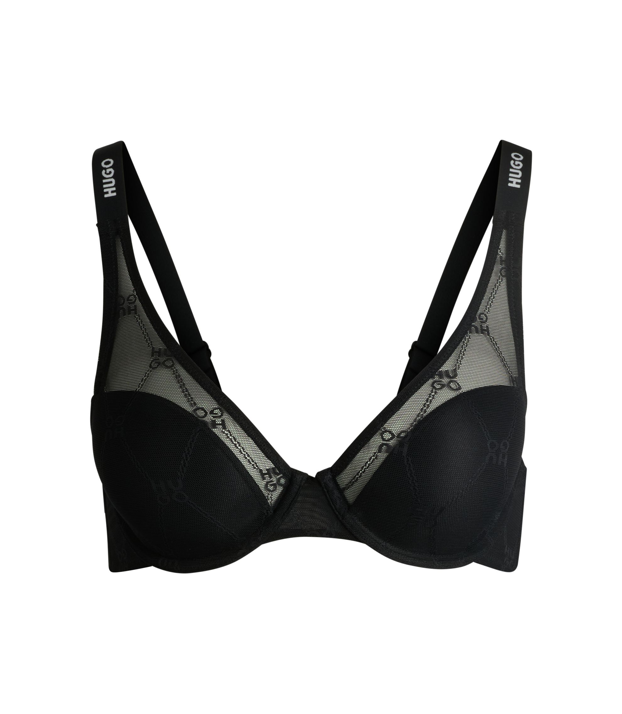 HUGO Women's Monogram Logo Demi Bra – Comfort & Style In One