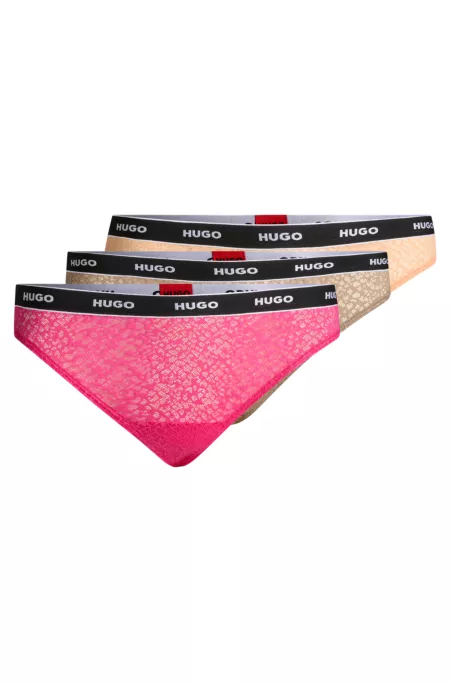 Three-pack of thongs in stretch lace