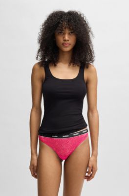 Three-pack of thongs in stretch lace, Patterned