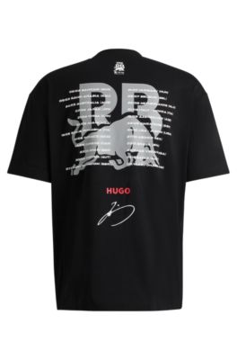 Cotton-jersey fanwear T-shirt with special artwork and branding, Black