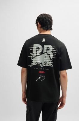 Cotton-jersey fanwear T-shirt with special artwork and branding, Black