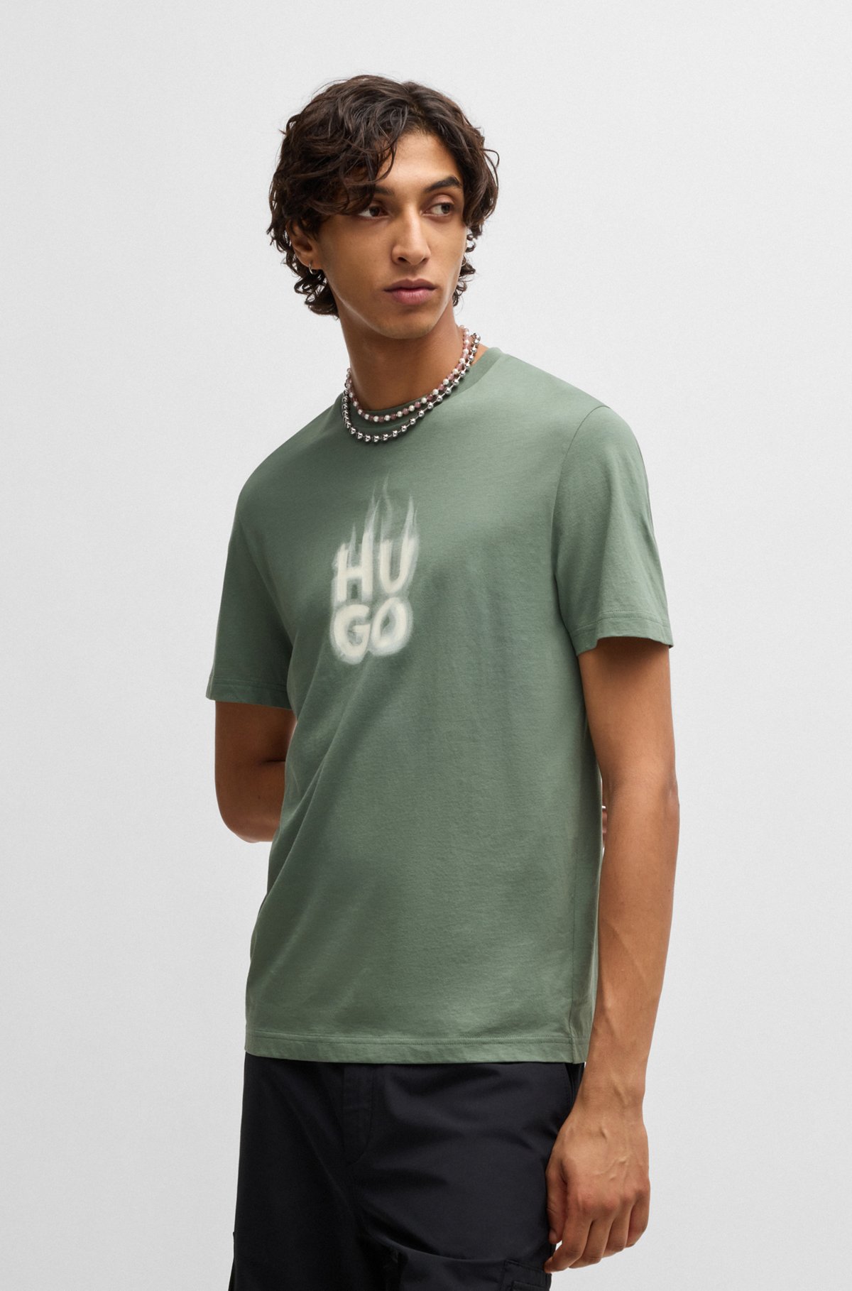 Jersey T-Shirt Greyish-Green Jersey T-Shirt Greyish-Green