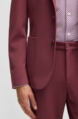 Slim-fit shirt in printed performance-stretch jersey, Pink