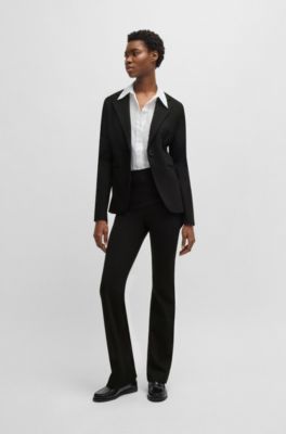 Flared leggings in stretch jersey, Black