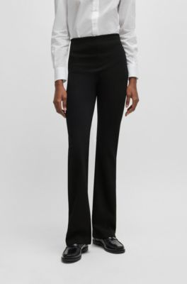 Flared leggings in stretch jersey, Black