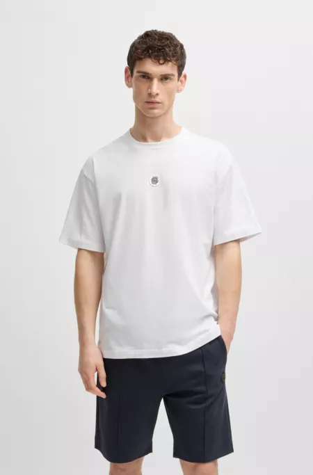 Stretch-cotton T-shirt with Double B monogram