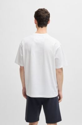 Stretch-cotton T-shirt with Double B monogram, White