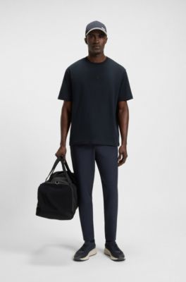 T-shirt en coton stretch avec monogramme Double&nbsp;B, Bleu fonc&eacute;