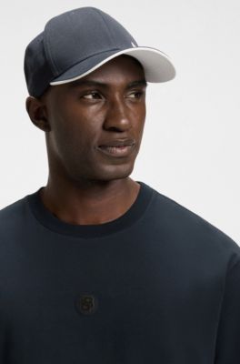 T-shirt en coton stretch avec monogramme Double&nbsp;B, Bleu fonc&eacute;