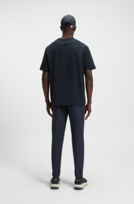 T-shirt en coton stretch avec monogramme Double&nbsp;B, Bleu fonc&eacute;