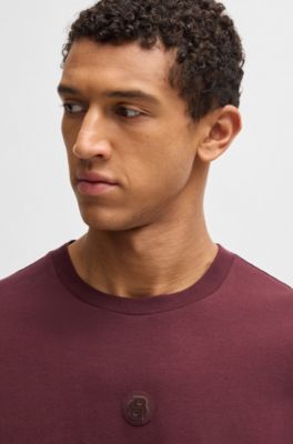 Stretch-cotton T-shirt with Double B monogram, Red