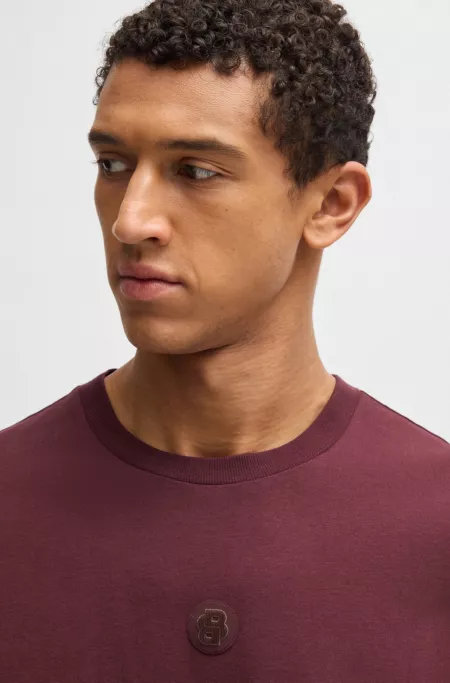 Stretch-cotton T-shirt with Double B monogram