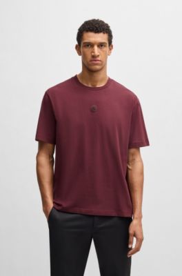 Stretch-cotton T-shirt with Double B monogram, Red