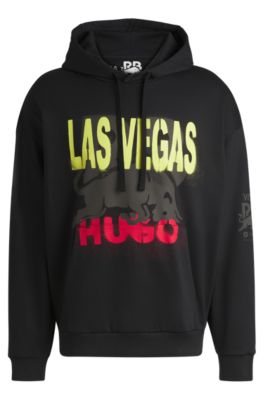 Sudadera con capucha para seguidores en felpa de algod&oacute;n con ilustraci&oacute;n especial, Negro
