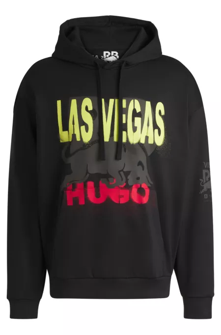 Cotton-terry fanwear hoodie with special artwork