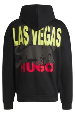 Sudadera con capucha para seguidores en felpa de algod&oacute;n con ilustraci&oacute;n especial, Negro