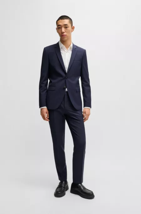 Extra-slim-fit suit jacket in melange wool