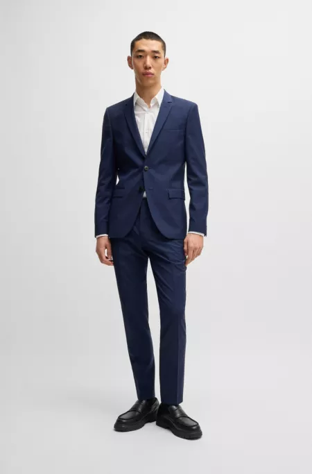 Extra-slim-fit suit trousers in melange wool