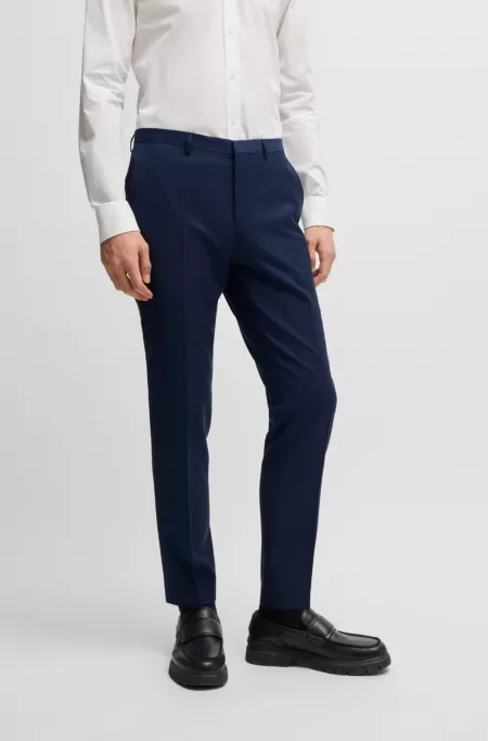 Extra-slim-fit suit trousers in melange wool