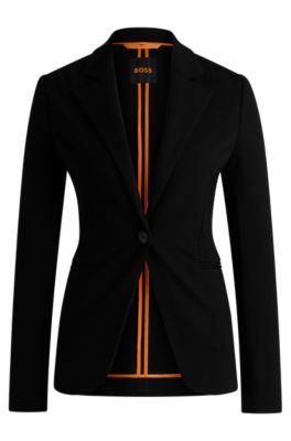 Blazer ajustado en punto el&aacute;stico, Negro