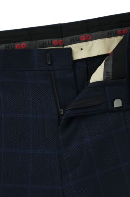 Pantalones de traje extra slim fit de pa&ntilde;o el&aacute;stico t&eacute;cnico, Azul oscuro