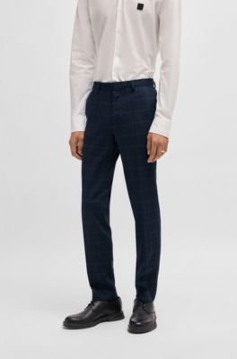 Pantalon de costume Extra Slim en tissu stretch performant, Bleu fonc&eacute;