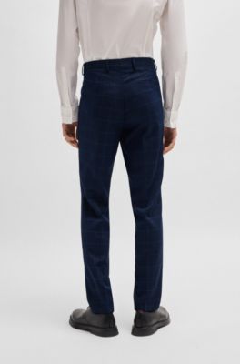 Pantalones de traje extra slim fit de pa&ntilde;o el&aacute;stico t&eacute;cnico, Azul oscuro