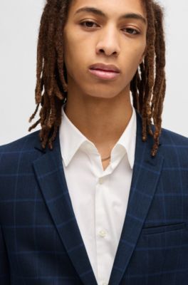 Americana extra slim fit en pa&ntilde;o el&aacute;stico de alto rendimiento, Azul oscuro