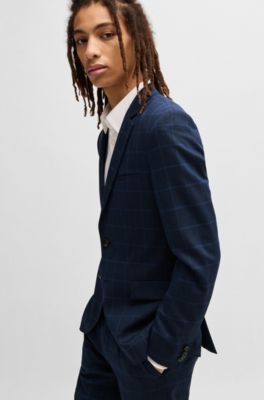 Americana extra slim fit en pa&ntilde;o el&aacute;stico de alto rendimiento, Azul oscuro