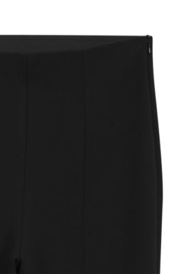 Leggings de punto el&aacute;stico con cremallera lateral, Negro