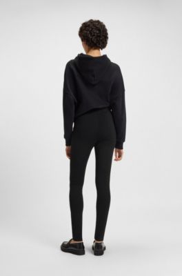 Front-cutline leggings in stretch jersey, Black