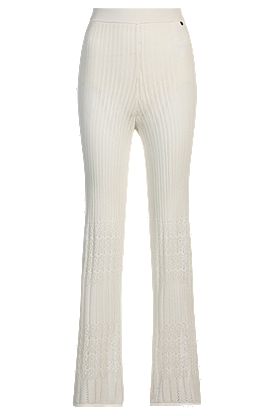 Pantalon en maille de tissu stretch aux structures mélangées