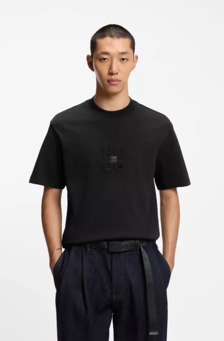 Stacked-logo T-shirt in interlock cotton