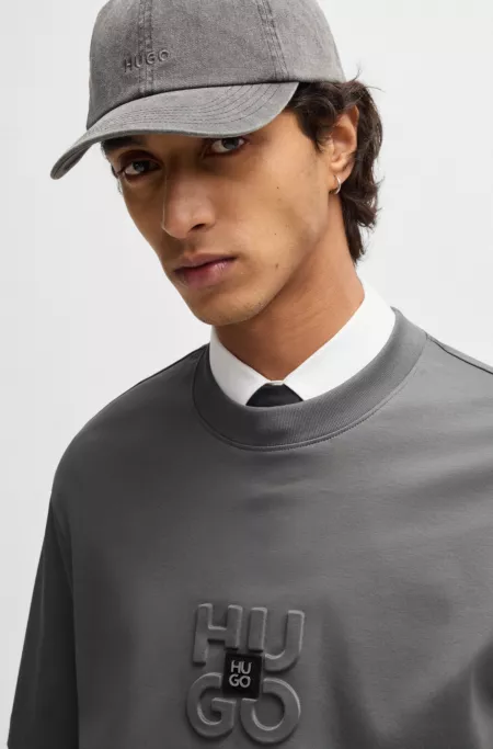 Stacked-logo T-shirt in interlock cotton