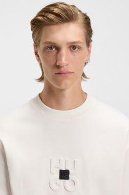 Stacked-logo T-shirt in interlock cotton, White