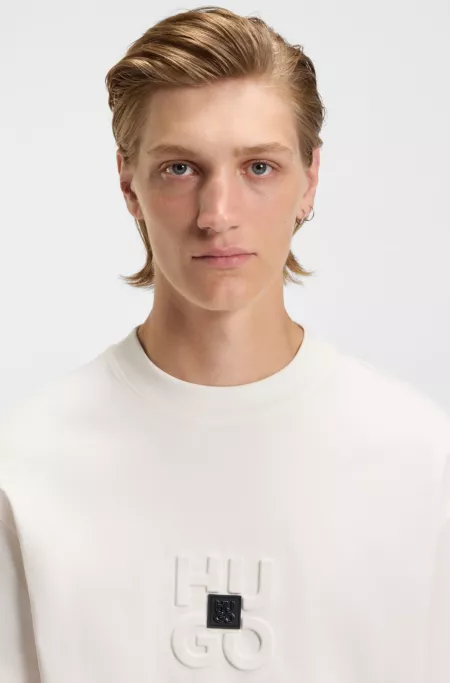 Stacked-logo T-shirt in interlock cotton