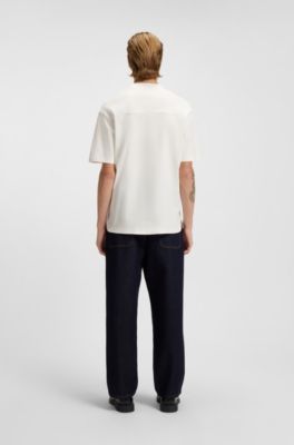 Stacked-logo T-shirt in interlock cotton, White