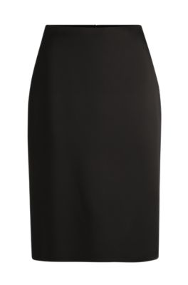 Hugo Boss Pencil Skirt In Lustrous Fabric In Black