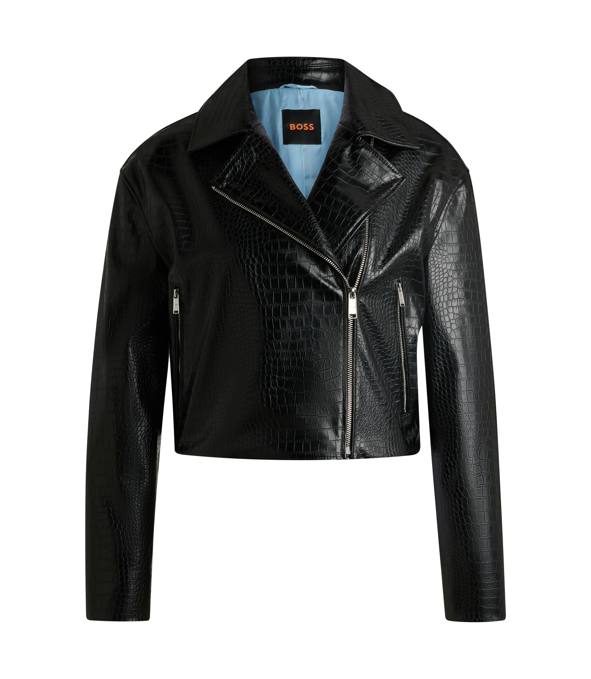 即完品 BELVET Croc-Embossed Leather Jacket Croc-Embossed Leather