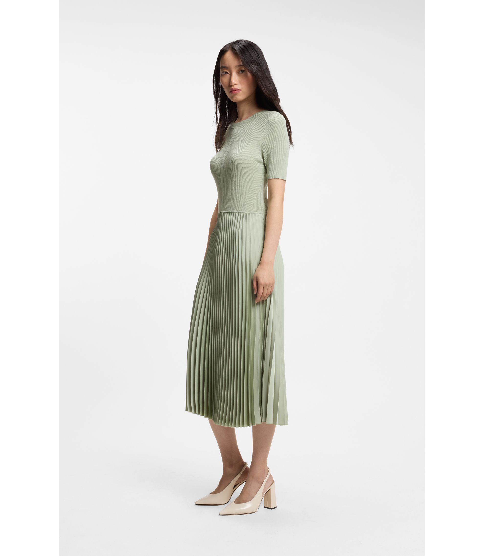 green emerald velvet dress A-Line V-Neck Sage Green Pleated Short Homecoming Dress Sage Green / 14 main image 0