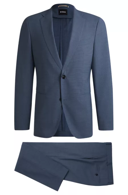 Slim-fit suit in patterned stretch cloth