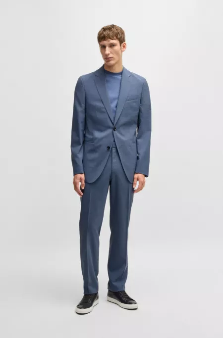 Slim-fit suit in patterned stretch cloth