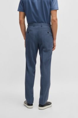 Slim-fit suit in patterned stretch cloth, Blue