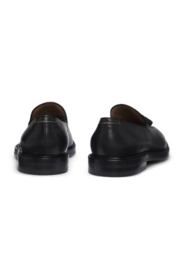 BOSS - Italian leather loafers with tassel trim - Black