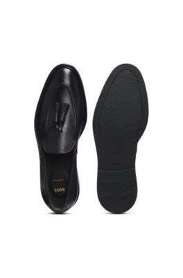 Mocassins &agrave; glands en cuir italien, Noir